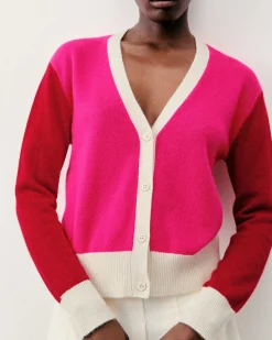 FROM FUTURE Pull Cardigan Winter Fuschia