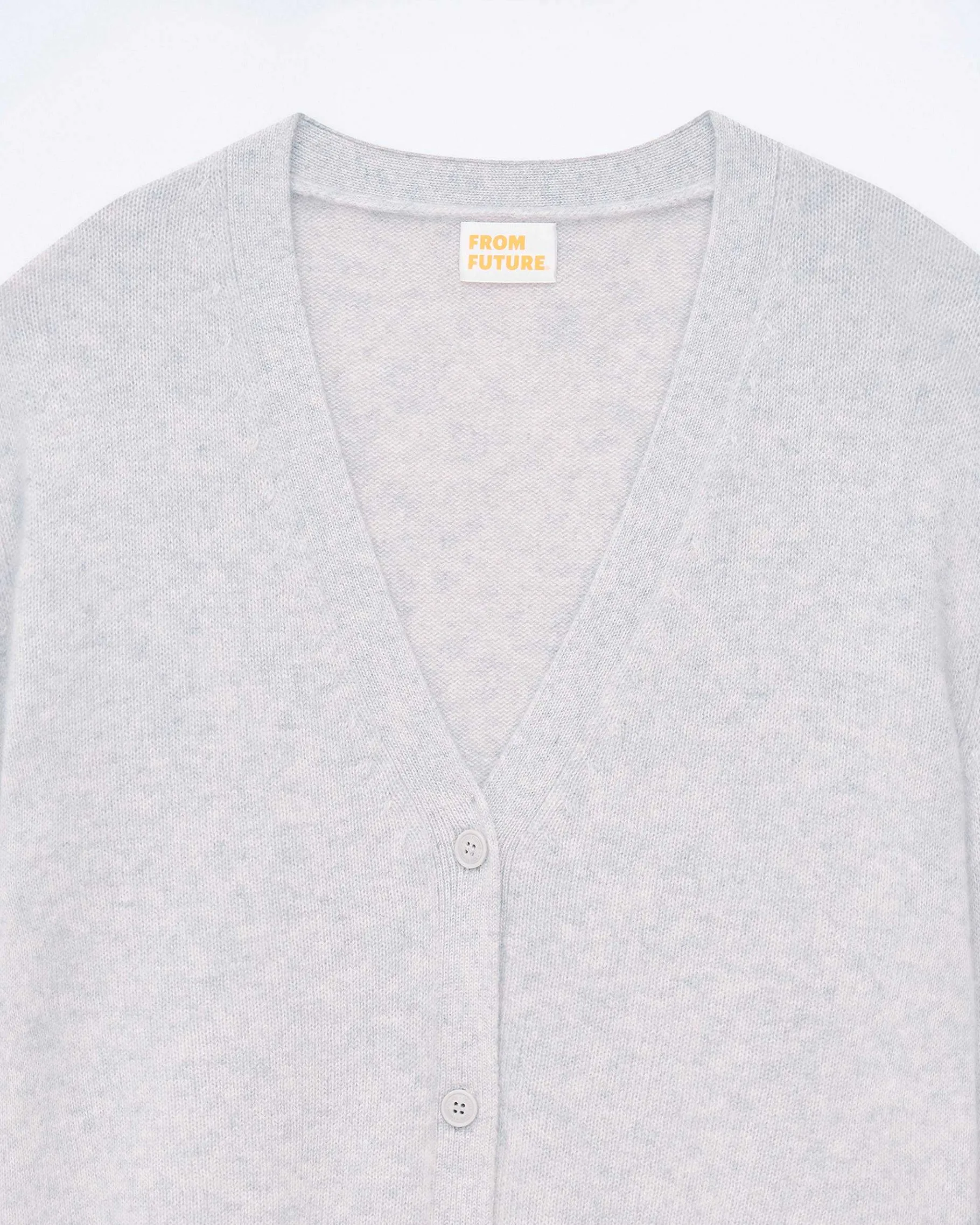 Online FROM FUTURE Pull Cardigan Gris Chine Clair