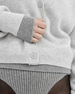 Online FROM FUTURE Pull Cardigan Gris Chine Clair
