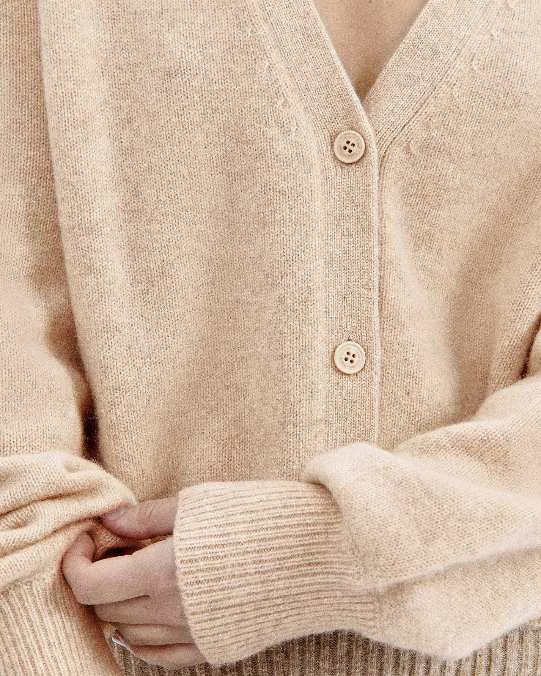 Hot FROM FUTURE Pull Cardigan Beige Chine