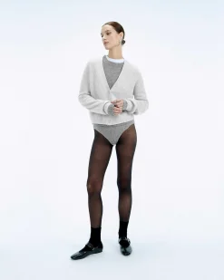 Sale FROM FUTURE Pull Cardigan Gris Chine Clair
