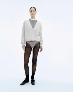 Sale FROM FUTURE Pull Cardigan Gris Chine Clair