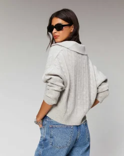 Best FROM FUTURE Pull Cardigan A Cotes Ecru