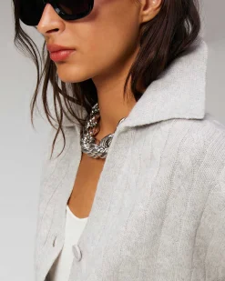 Best FROM FUTURE Pull Cardigan A Cotes Ecru