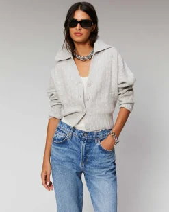 Best FROM FUTURE Pull Cardigan A Cotes Ecru