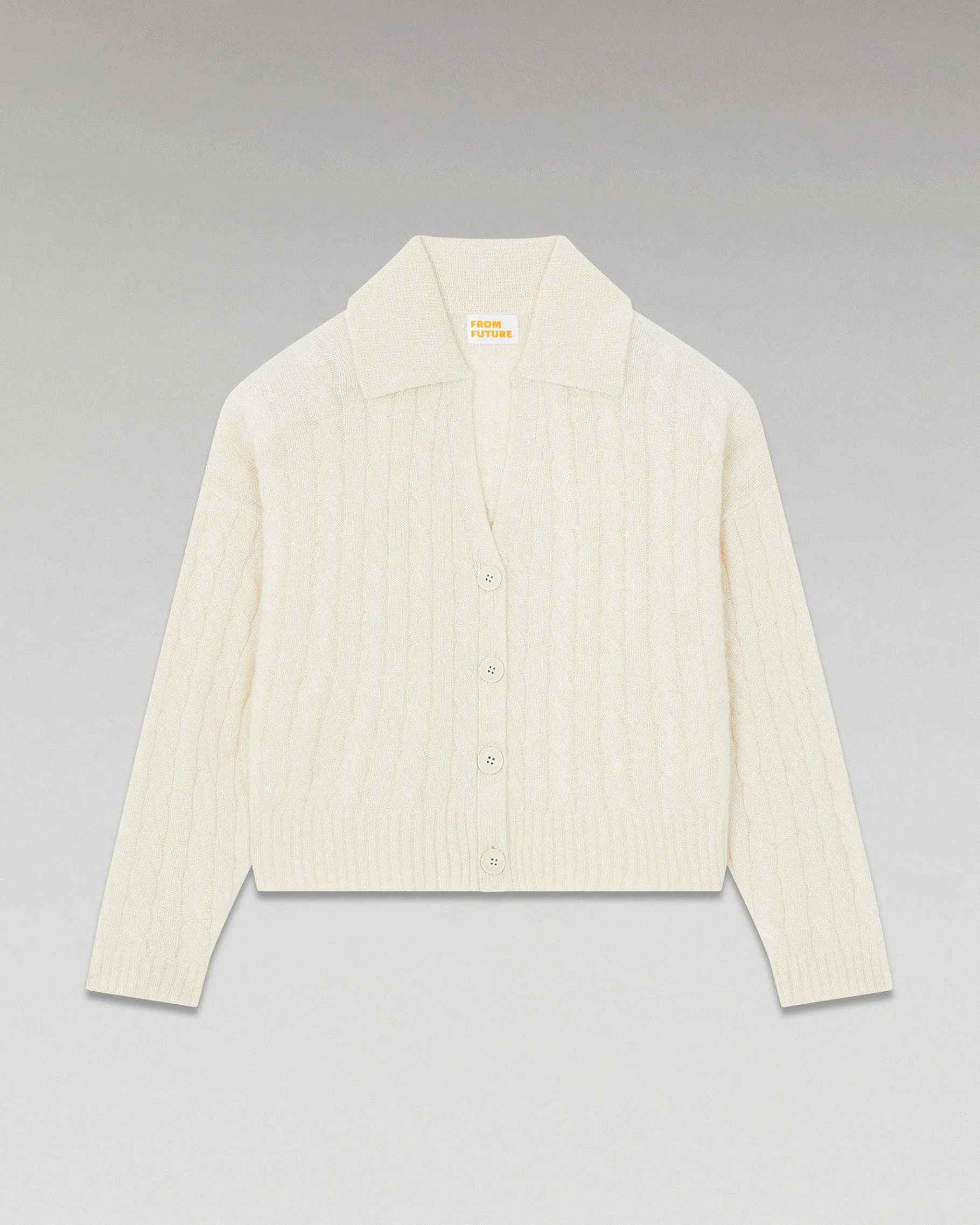 Best FROM FUTURE Pull Cardigan A Cotes Ecru