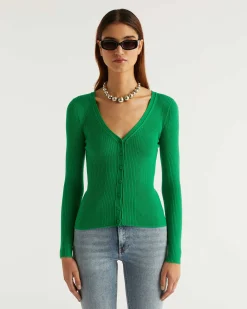 Discount FROM FUTURE Pull Cardigan A Cotes Summer Green