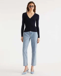 Clearance FROM FUTURE Pull Cardigan A Cotes Navy