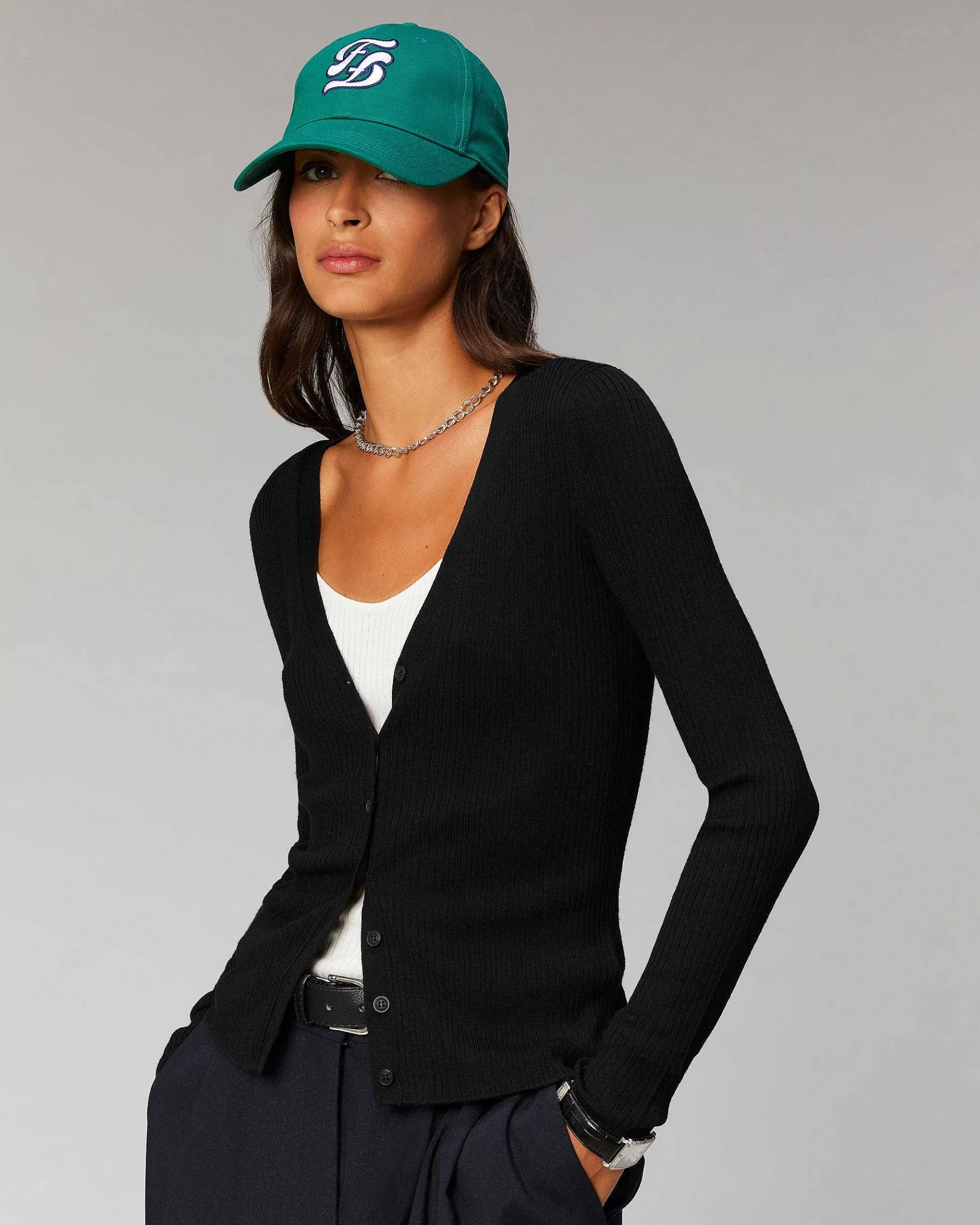 Online FROM FUTURE Pull Cardigan A Cotes Noir
