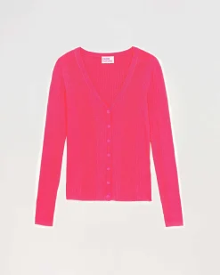 New FROM FUTURE Pull Cardigan A Cotes Winter Fuschia