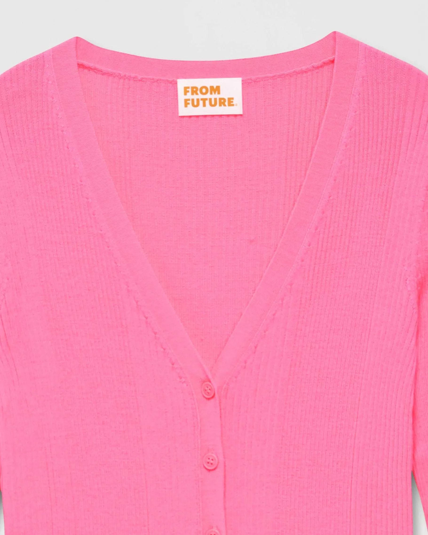FROM FUTURE Pull Cardigan A Cotes Holiday Pink
