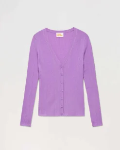 Sale FROM FUTURE Pull Cardigan A Cotes Holiday Lilac