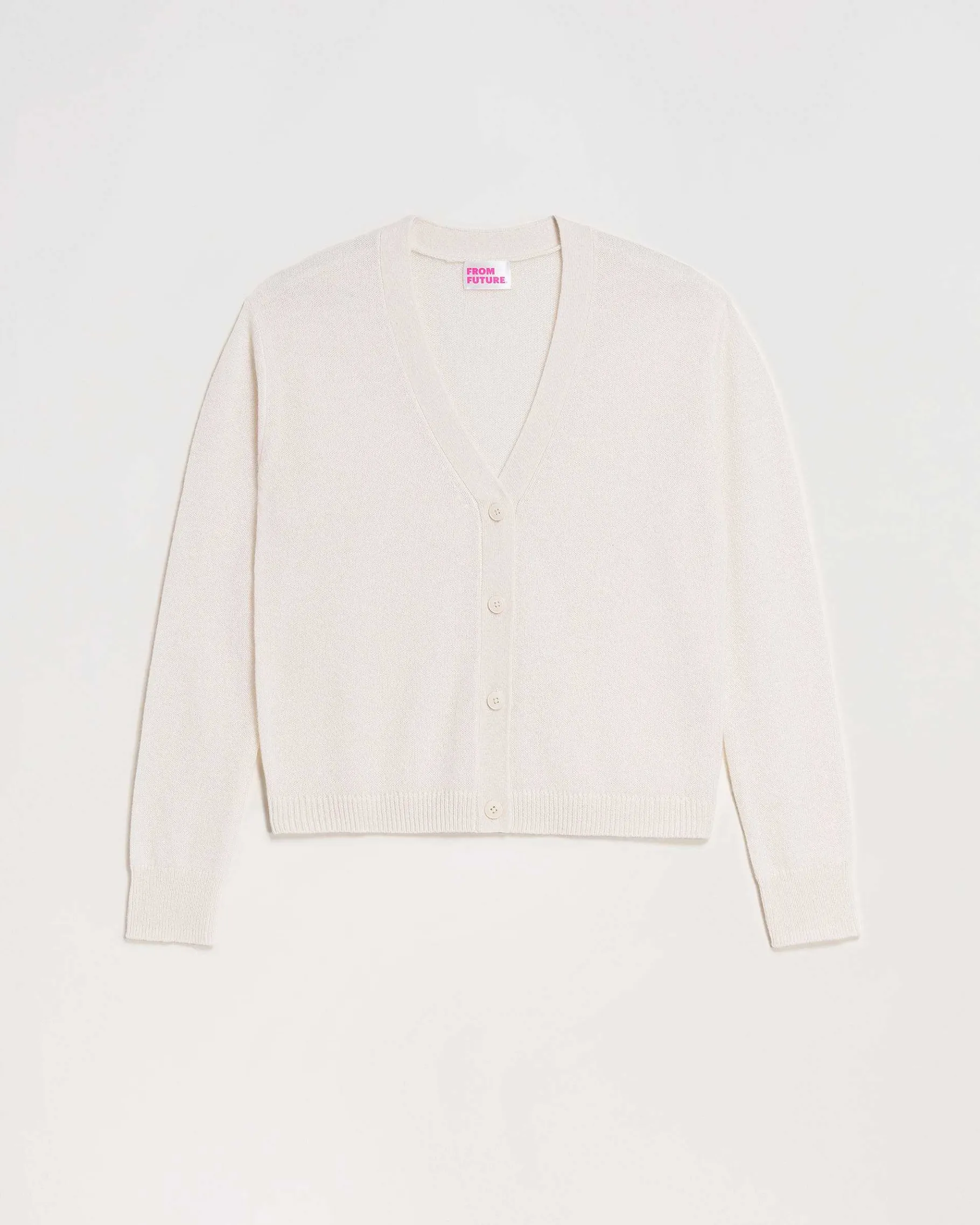 Online FROM FUTURE Pull Cardigan Basique Leger Ecru