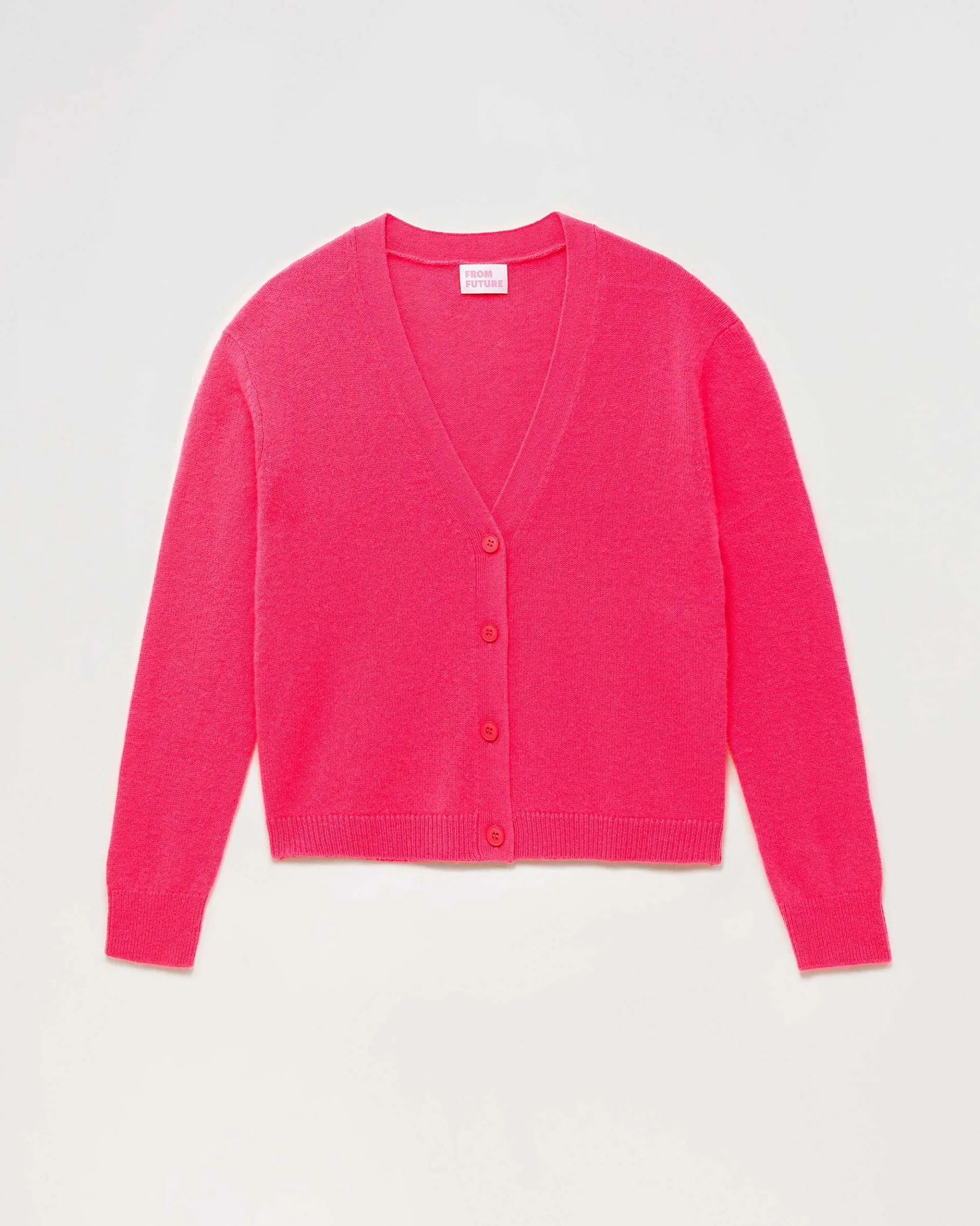 Sale FROM FUTURE Pull Cardigan Basique Leger Winter Fuschia
