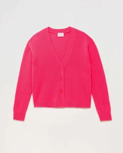 Online FROM FUTURE Pull Cardigan Basique Leger Winter Fuschia