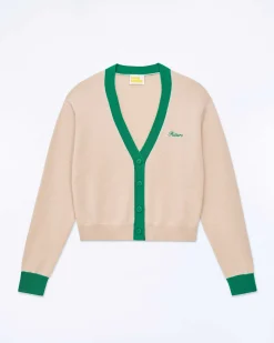 Online FROM FUTURE Pull Cardigan Bicolore Light Beige