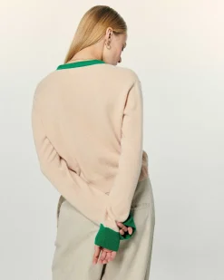 Best FROM FUTURE Pull Cardigan Bicolore Light Beige