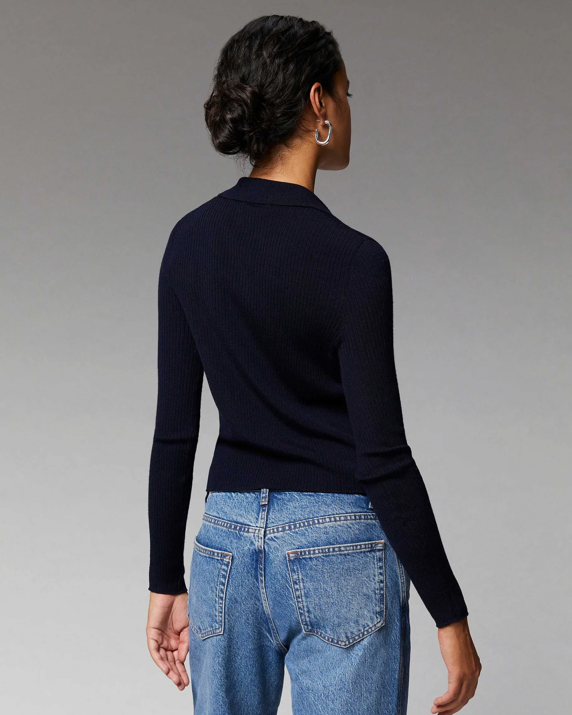 Hot FROM FUTURE Pull Cardigan Boutons Bijoux Navy