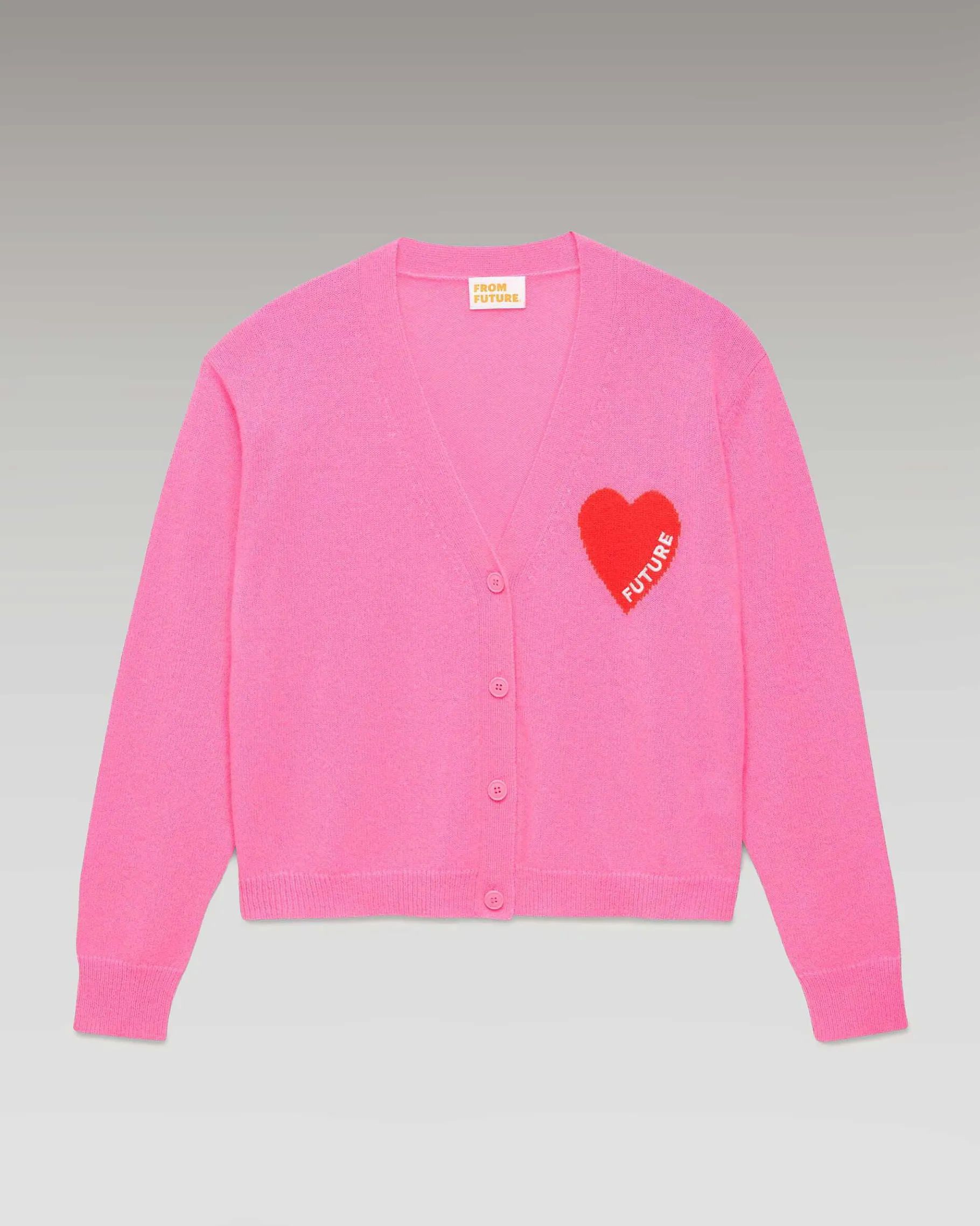 Sale FROM FUTURE Pull Cardigan Coeur Leger Party Pink