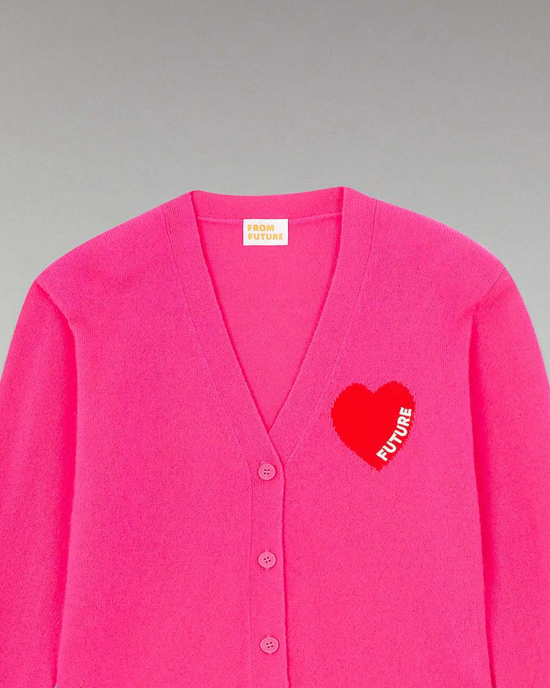 Clearance FROM FUTURE Pull Cardigan Coeur Leger Winter Fuschia