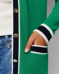 New FROM FUTURE Pull Cardigan Leger Vert Gazon