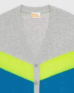 Discount FROM FUTURE Pull Cardigan Tricolore Leger Power Blue