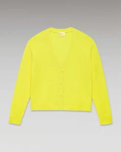 Best FROM FUTURE Pull Cardigan Uni Light Jaune Fluo