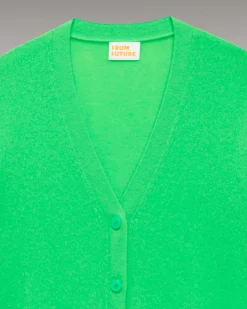 FROM FUTURE Pull Cardigan Uni Light Vert Fluo