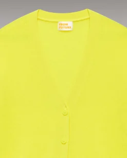 Hot FROM FUTURE Pull Cardigan Uni Light Jaune Fluo