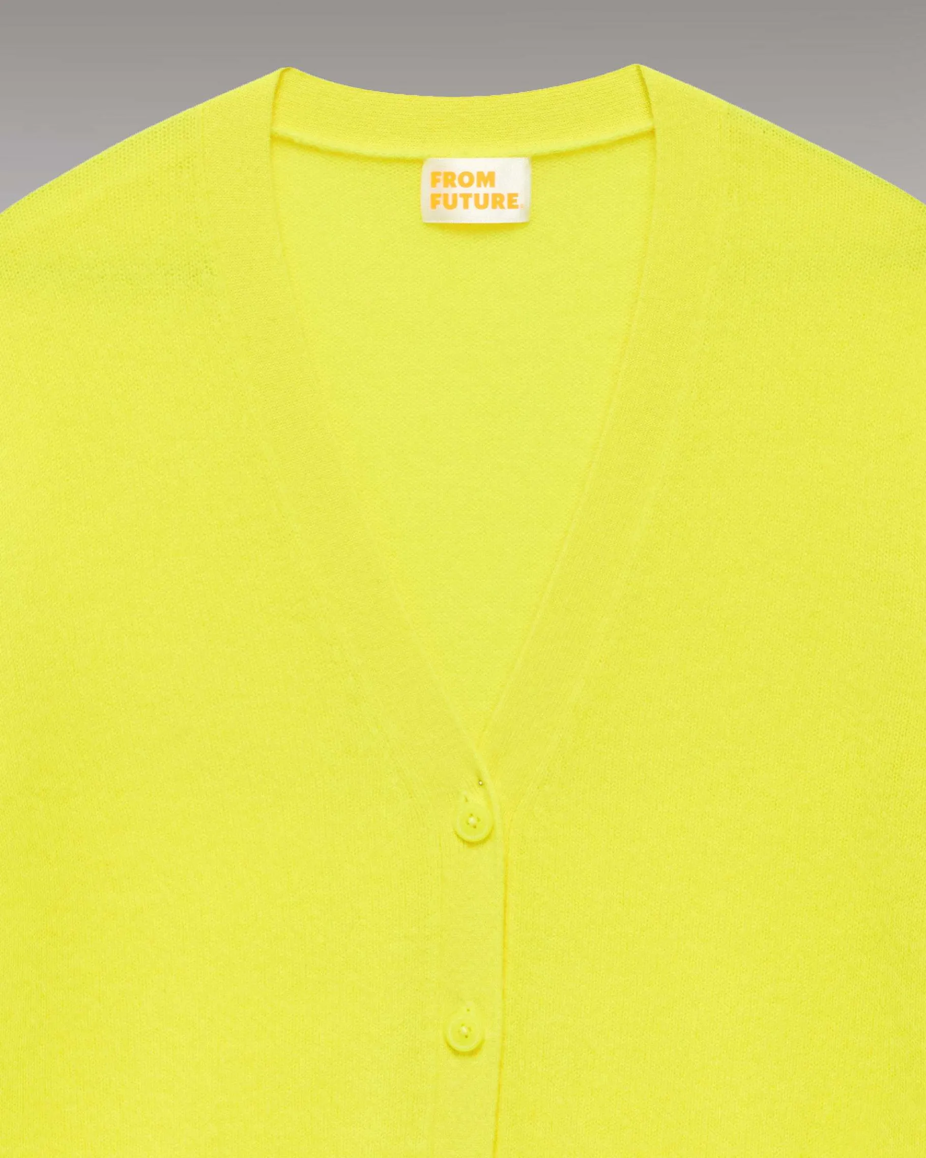 Hot FROM FUTURE Pull Cardigan Uni Light Jaune Fluo