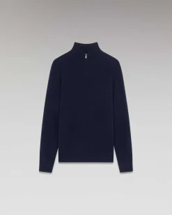 Online FROM FUTURE Pull Col Camionneur Basique Navy