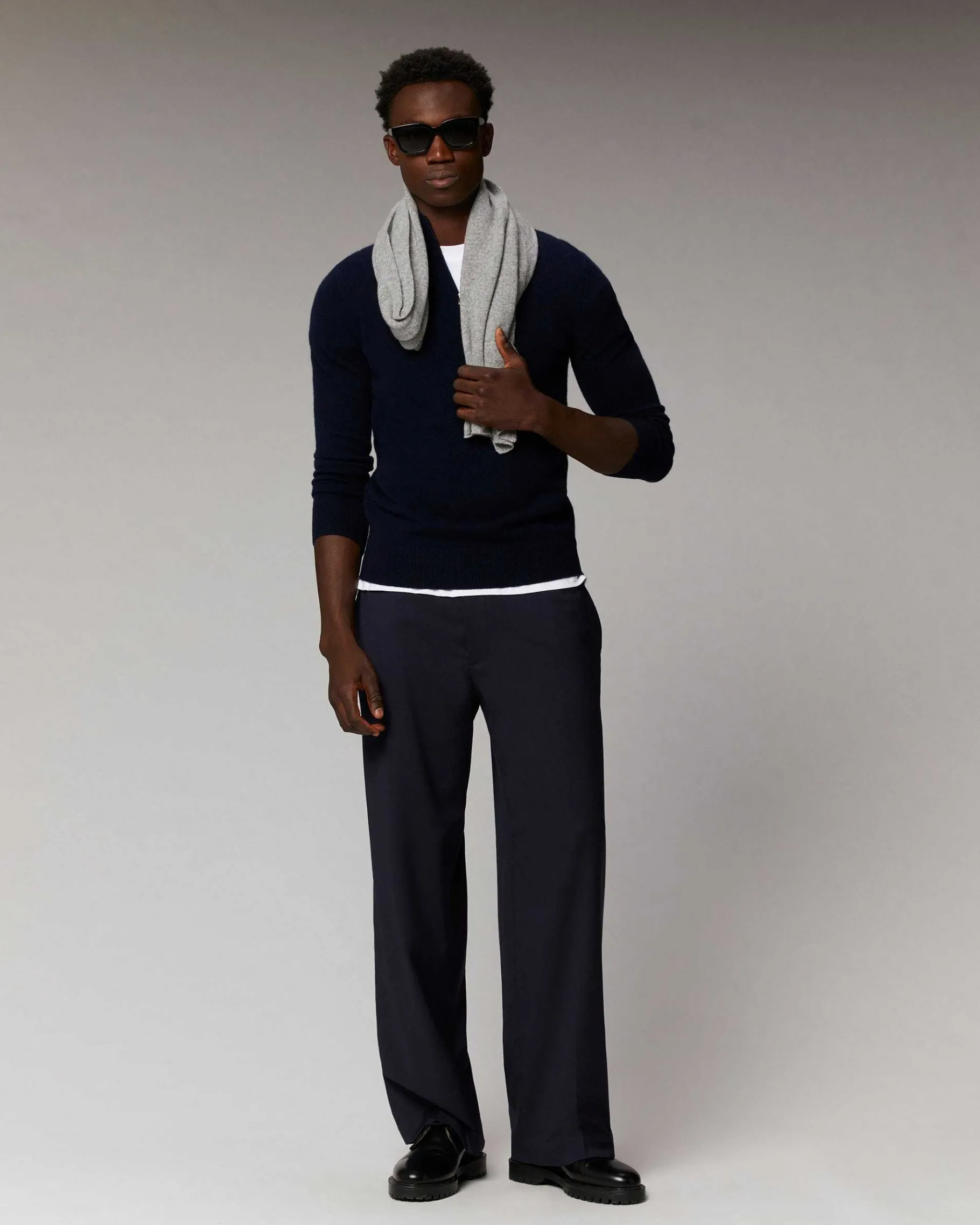 Online FROM FUTURE Pull Col Camionneur Basique Taupe