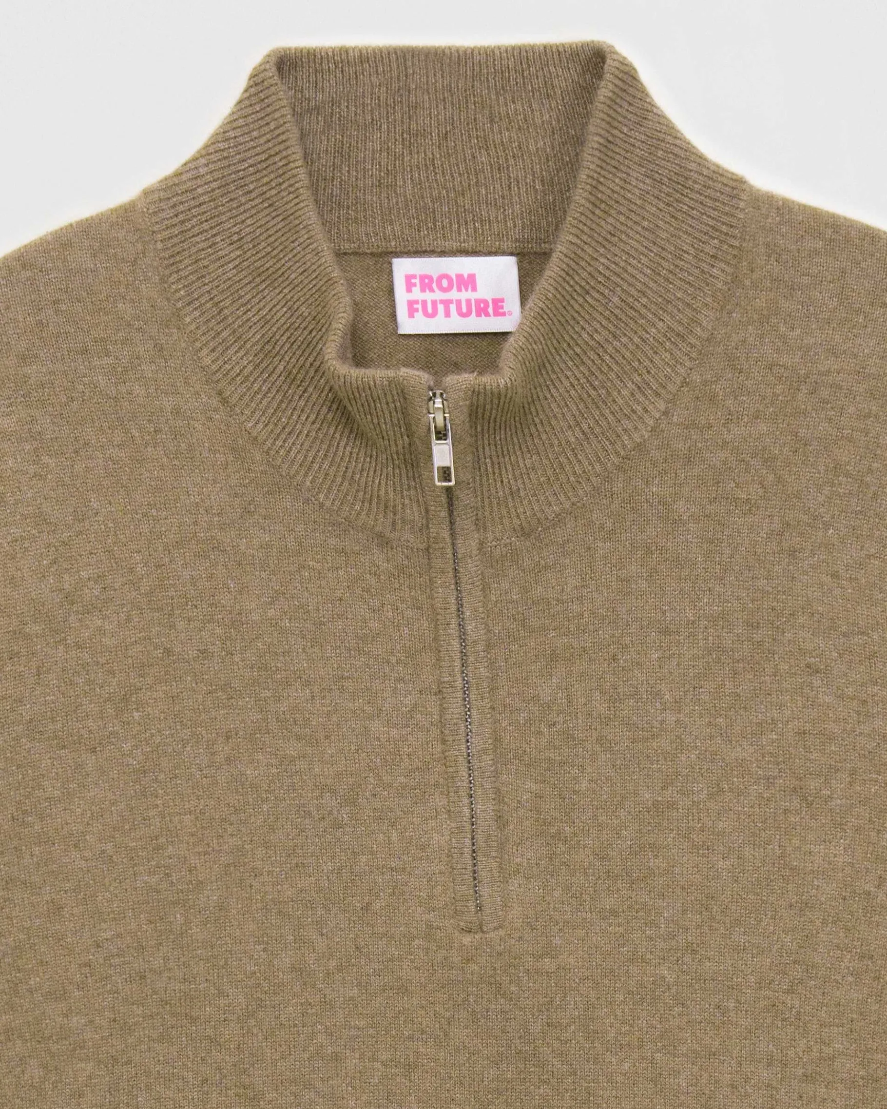 Online FROM FUTURE Pull Col Camionneur Basique Taupe