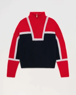 Hot FROM FUTURE Pull Col Camionneur Bicolore Navy