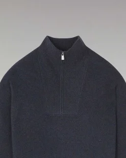 Best FROM FUTURE Pull Col Camionneur Oversize Bleu Chine