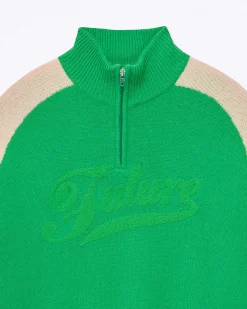 FROM FUTURE Pull Col Camionneur Tricolore Future Magic Green