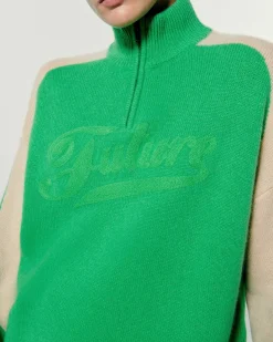 FROM FUTURE Pull Col Camionneur Tricolore Future Magic Green