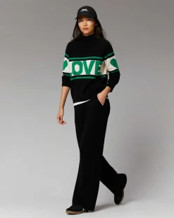 Discount FROM FUTURE Pull Col Montant Bande Love Noir