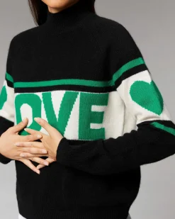 Discount FROM FUTURE Pull Col Montant Bande Love Noir