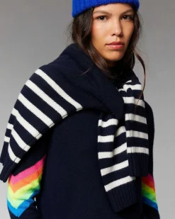 Online FROM FUTURE Pull Col Montant Bandes Manches Multico Leger Sweet Lilac