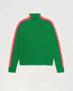 Online FROM FUTURE Pull Col Montant Bandes Manches Multicolore Leger