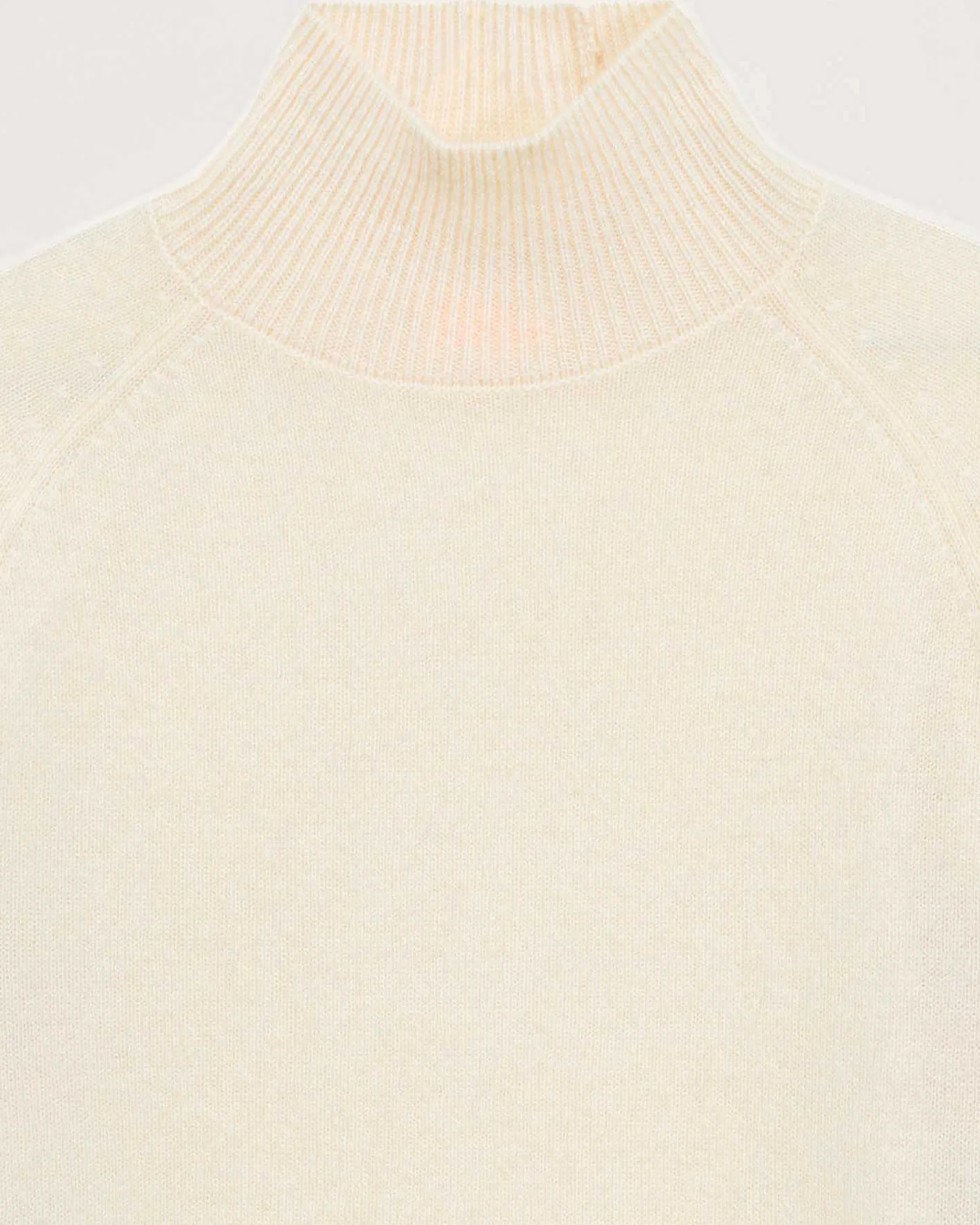New FROM FUTURE Pull Col Montant Bandes Manches Multicolore Leger Ecru