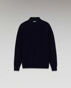 Best FROM FUTURE Pull Col Montant Basique Leger Navy