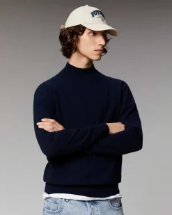 Best FROM FUTURE Pull Col Montant Basique Leger Navy