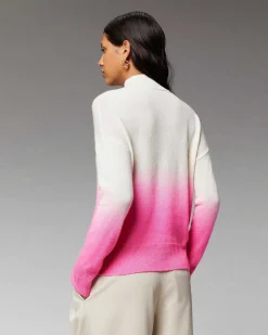 Hot FROM FUTURE Pull Col Montant Dip Dye Leger Acid Blue