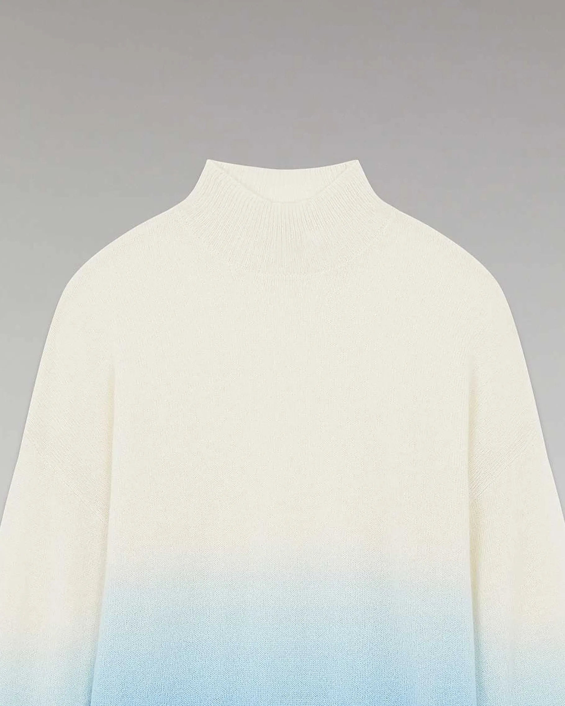 Hot FROM FUTURE Pull Col Montant Dip Dye Leger Acid Blue