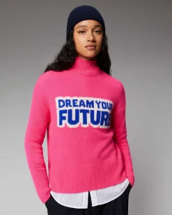 New FROM FUTURE Pull Col Montant Dream Your Future Winter Fuschia