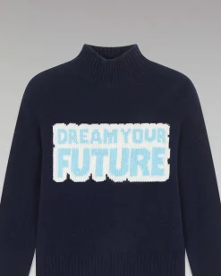 New FROM FUTURE Pull Col Montant Dream Your Future Navy