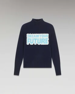 New FROM FUTURE Pull Col Montant Dream Your Future Navy
