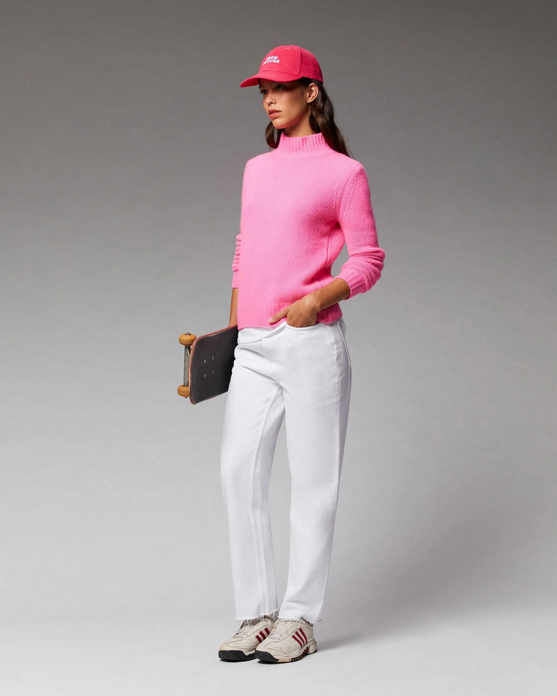 FROM FUTURE Pull Col Montant Epais Sparkle Pink
